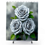 Grey Rose Shower Curtain