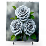 Grey Rose Shower Curtain