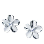 Silver Plumeria Earrings