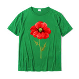 Poppy Flower Green T-Shirt