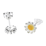 Silver Sunflower Earrings Studs