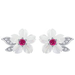 White Flower Earrings