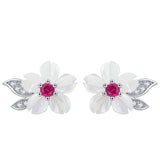 White Flower Earrings