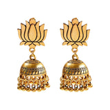 Lotus Jhumka Earrings