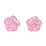 Pink Rose Stud Earrings