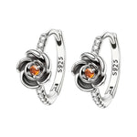 Hoop Earrings with Rose