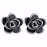 Sterling Silver Rose Stud Earrings