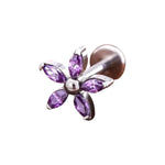 Purple Flower Helix Earrings