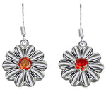 Sterling Silver Flower Drop Earrings