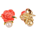 Pearl Rose Earrings