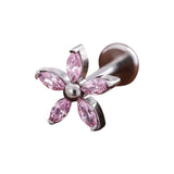 Pink Flower Helix Earrings