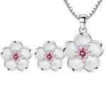 Flower Necklace And Earring Set