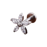 White Flower Helix Earrings