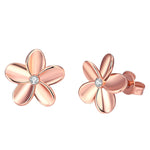 Rose Gold Flower Stud Earrings