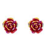 Red Rose Stud Earrings