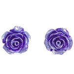 Purple Rose Earrings