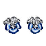 Blue Flower Stud Earrings