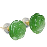 Green Rose Earrings