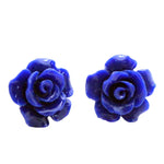 Blue Rose Stud Earrings