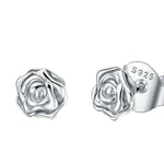 Sterling Silver Rose Earrings