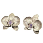 Silver Orchid Earrings