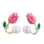 Pink Tulip Earrings