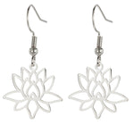 Lotus Flower Dangle Earrings