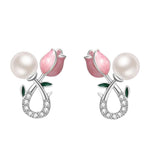 Tulip Pearl Earrings