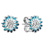 Blue Daisy Earrings