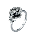 Silver Rose Flower Ring