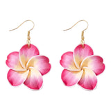 Hawaiian Plumeria Earrings in Pink