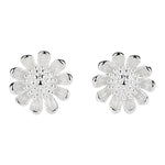 Silver Sunflower Earrings