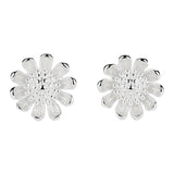 Silver Sunflower Earrings