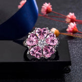 Heart Flower Ring Top View