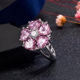 Heart Flower Rings
