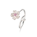 Silver Cherry Blossom Ring