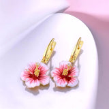 Hibiscus Earrings Close Up View