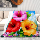 Hibiscus Throw Blanket Living Room