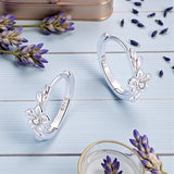 Hoop Earrings with Flower Close Up View