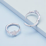 Hoop Earrings with Flower Side View