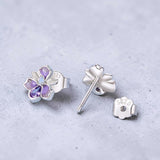 Iris Stud Earrings Back View