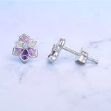Iris Stud Earrings Side View