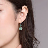 Jade Rose Earrings on Ear