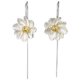 Jasmine Flower Earrings Close Up View