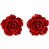 Large Rose Stud Earrings