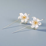 Lily Drop Earrings in Silver