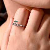 Lily of the Valley Ring on Finger