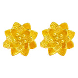 Lotus Design Earrings Gold