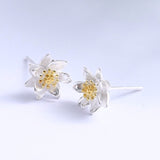 Lotus Design Earrings Side View