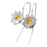 Lotus Drop Earrings Front View